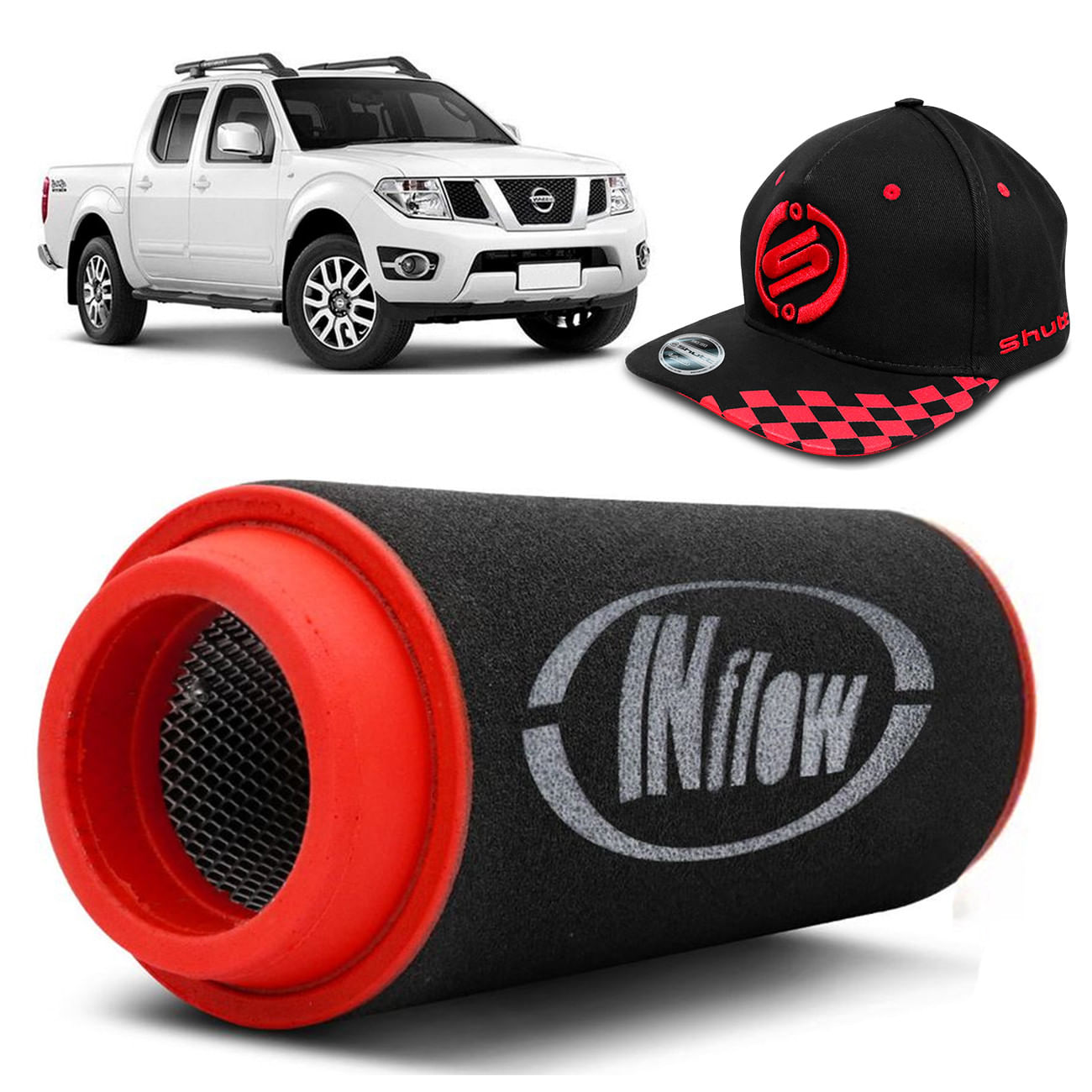 Filtro Ar Esportivo Inflow Frontier X-Terra L200 Outdoor Pajero Sport Pick Up Inbox HPF9965 + Brinde