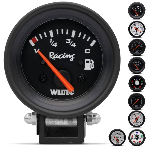 Encontraproduto.com.br - Manômetro de Pressão Temperatura Marcador Combustível Contagiro Voltímetro Vacuômetro Willtec 52mm
