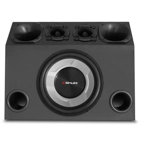 Encontraproduto.com.br - Caixa Trio Completa 640W RMS Subwoofer Shutt Cara Preta 4D 12
