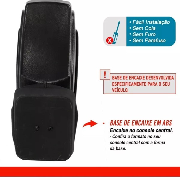 Encontraproduto.com.br - Encosto Descanso de Braço Apoio Tiggo 2 2018 2019 2020 2021 PCD Porta Objetos Couro Ecológico