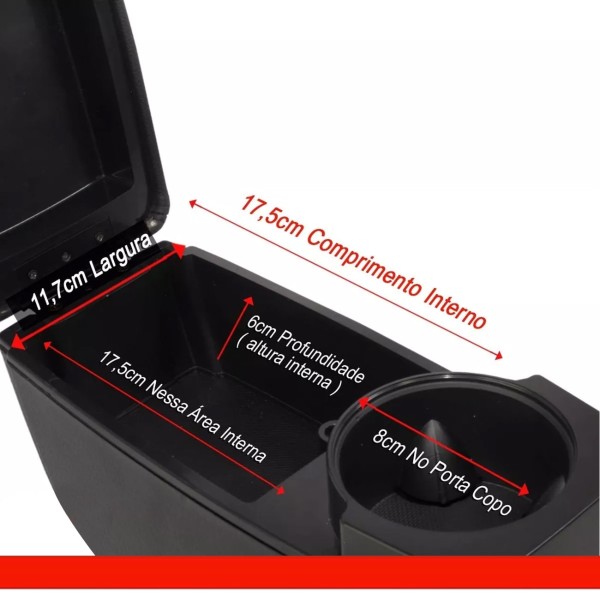 Encontraproduto.com.br - Encosto Descanso Braço Apoio Honda City 2015 2016 2017 2018 2019 2020 Porta Objetos Couro Ecológico