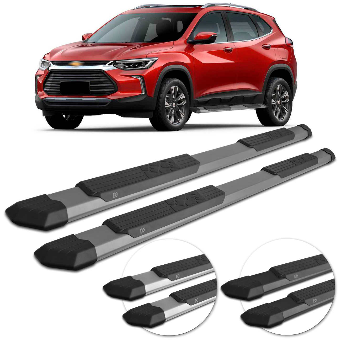 Estribo Lateral New Tracker 2020 2021 2022 Com Ponteira Plataforma