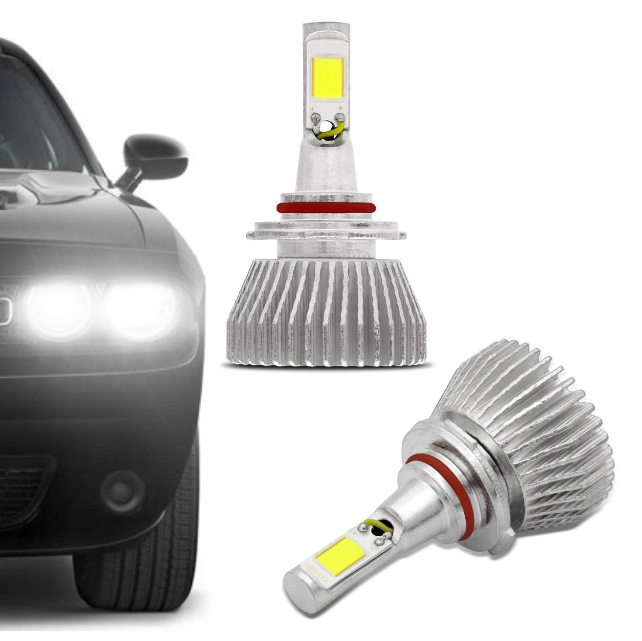 Par Lâmpadas Super Branca LED Farol Alto Baixo 6000K 12V 24V H4 H1 H3 H4 H7 H8 H11 H16 H27 HB3 HB4