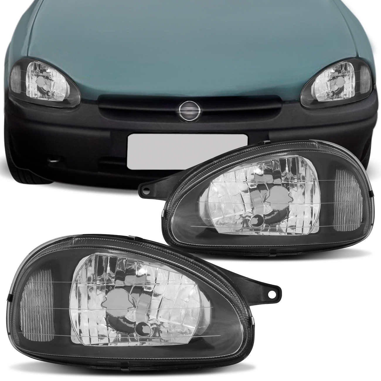 Farol Corsa Hatch Sedan Wagon 1994 a 2002 Pick Up 1994 a 2004 Classic 2003 a 2010 Foco Simples H4