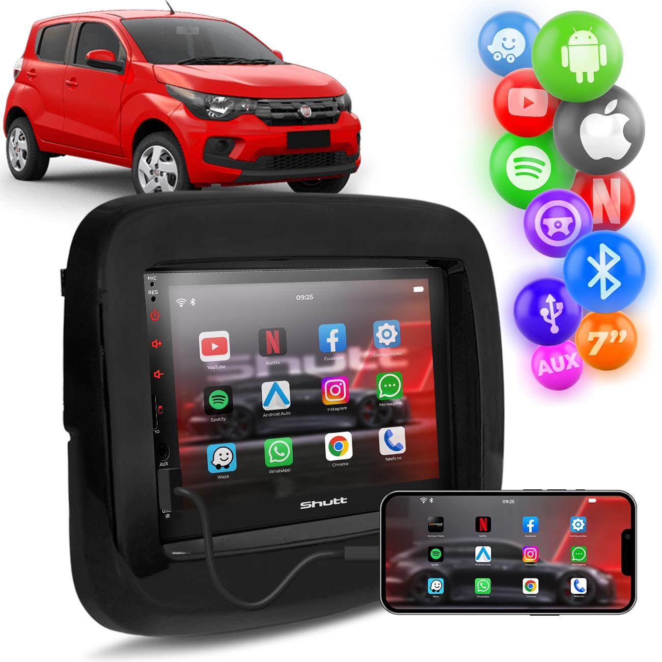 Central Multimídia Mobi 2016 2017 2018 2019 2020 2 Din 7