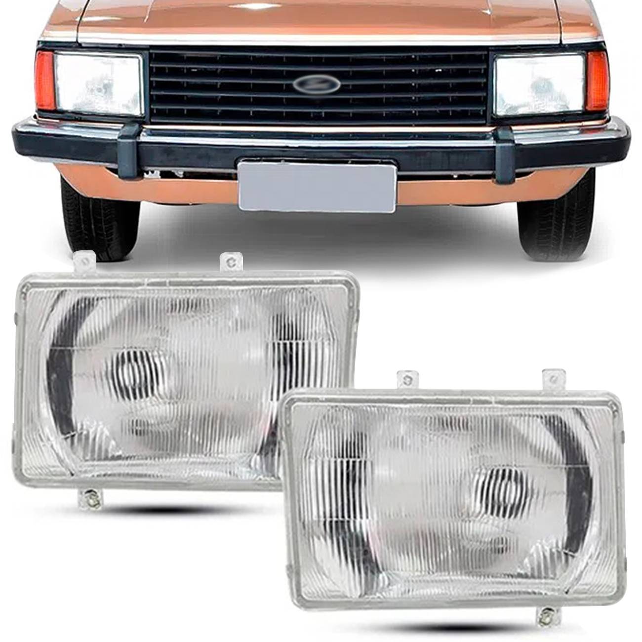 Farol Pampa Corcel 78 79 80 81 82 83 84 Cromado Foco Simples