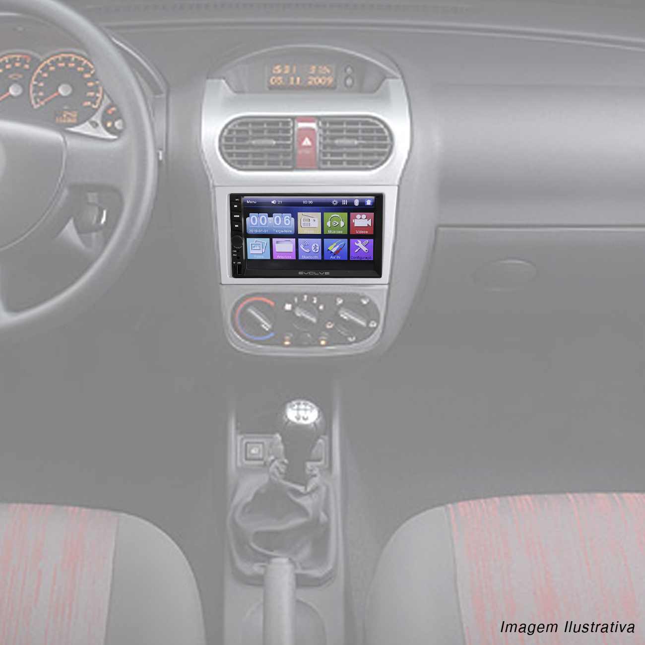 Encontraproduto.com.br - Central Multimídia Corsa Montana Vectra Meriva Multilaser MP5 2Din BT Espelhamento Prata