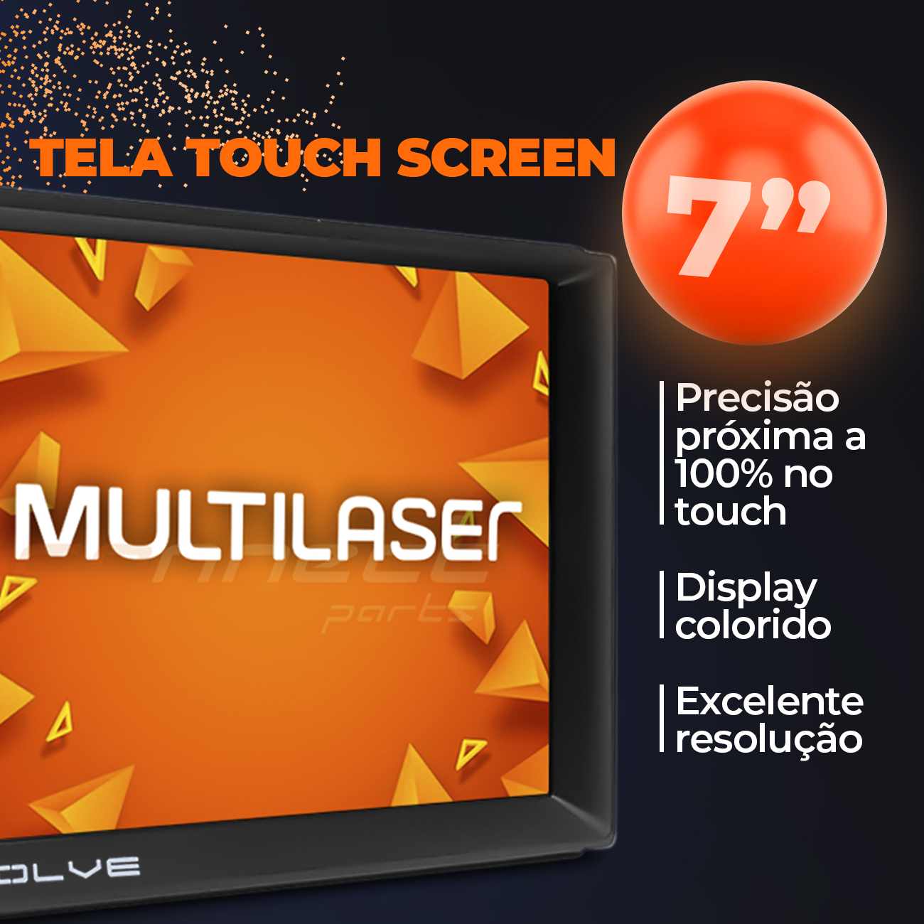 Encontraproduto.com.br - Central Multimídia Gol Saveiro Parati G2 96 a 02 Multilaser Evolve GP348 Espelhamento Android IOS