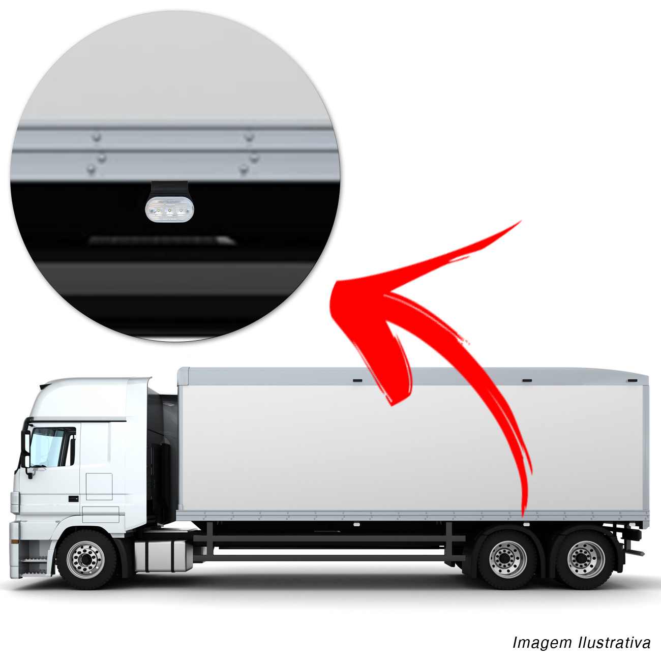 Encontraproduto.com.br - Lanterna Lateral Oval com LED Bivolt Tipo Mercosul com Suporte Universal Caminhão Carreta