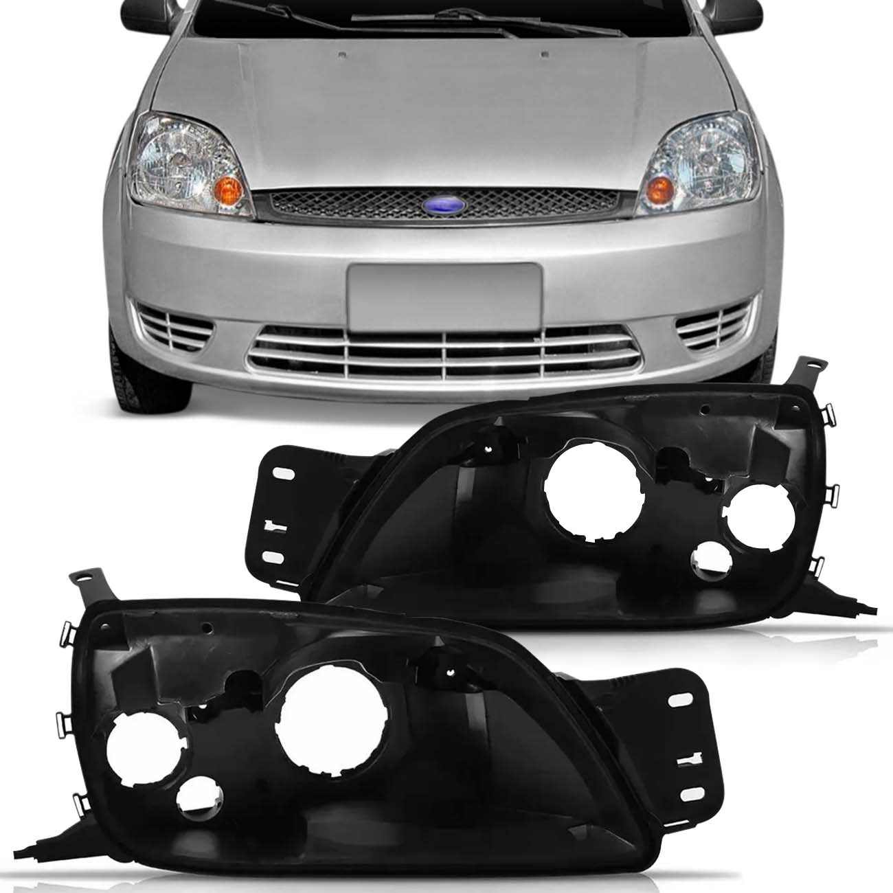 Carcaça Farol Fiesta Courier 2000 2001 2002 2003 2004 2005 2006 2007 2008 Foco Simples