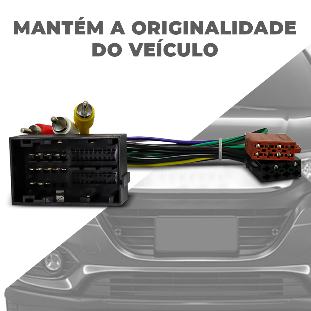 Encontraproduto.com.br - Chicote Adaptador Conector CD Player Uno 2015 a 2021 Mobi 2016 a 2025 Toro Jeep Renegade 2016 a 2025
