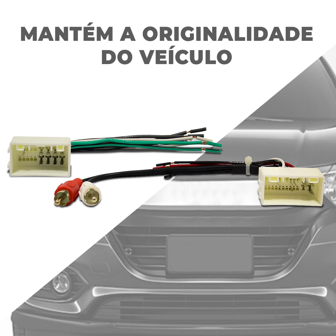 Encontraproduto.com.br - Chicote Adaptador Conector CD Player Compatível HB20 Creta Tucson i30 Azera Veloster Sonata
