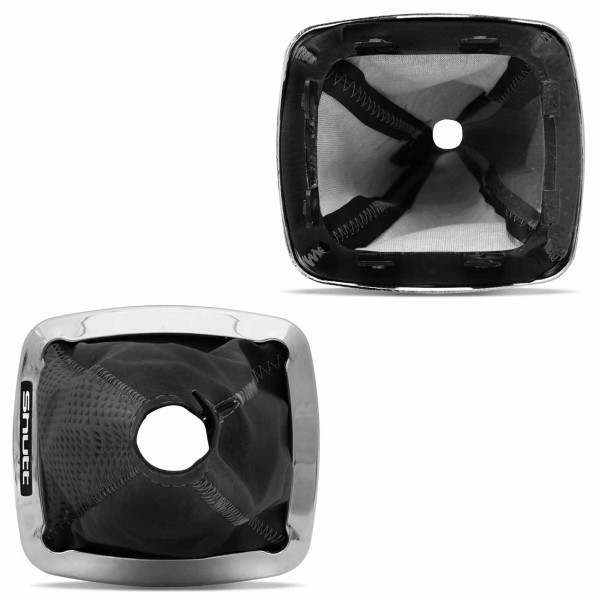 Encontraproduto.com.br - Kit Coifa Câmbio Palio Strada Siena G1 G2 Preto e Cinza com Base Cromada e linha Cinza Com Manopla