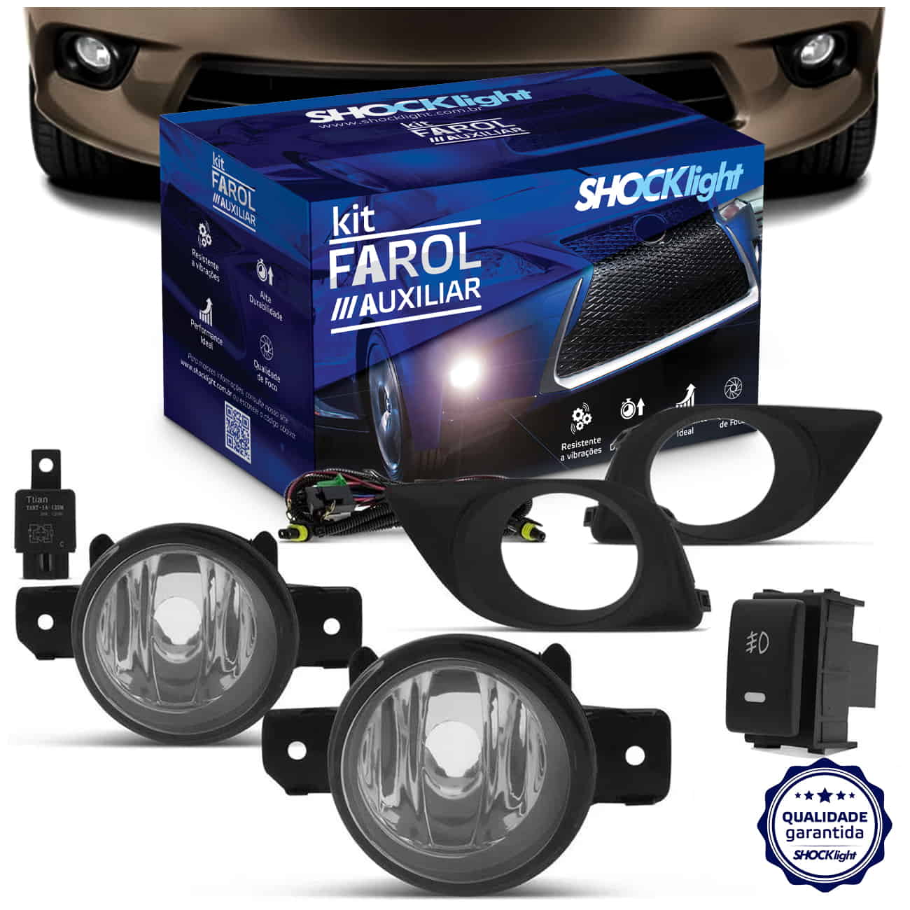 Kit Farol de Milha Nissan Versa 2011 2012 2013 Auxiliar Neblina