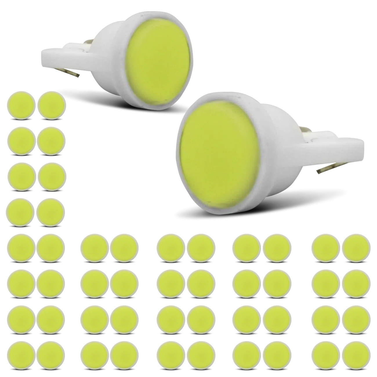 Kit 50 Lâmpadas LED COB T10 W5W Pingo 12V 0,30W Branca