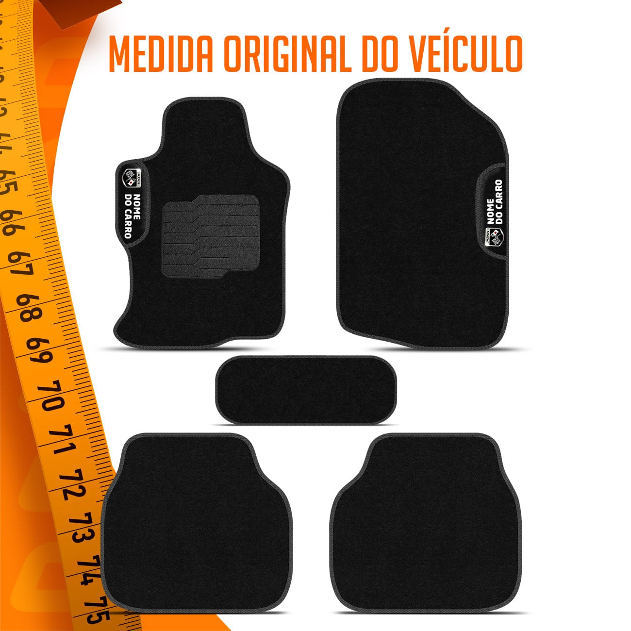 Encontraproduto.com.br - Jogo de Tapete Carpete Compatível Accord 2009 a 2014 Preto Grafite Logo Bordado Concept 3D 5 Peças