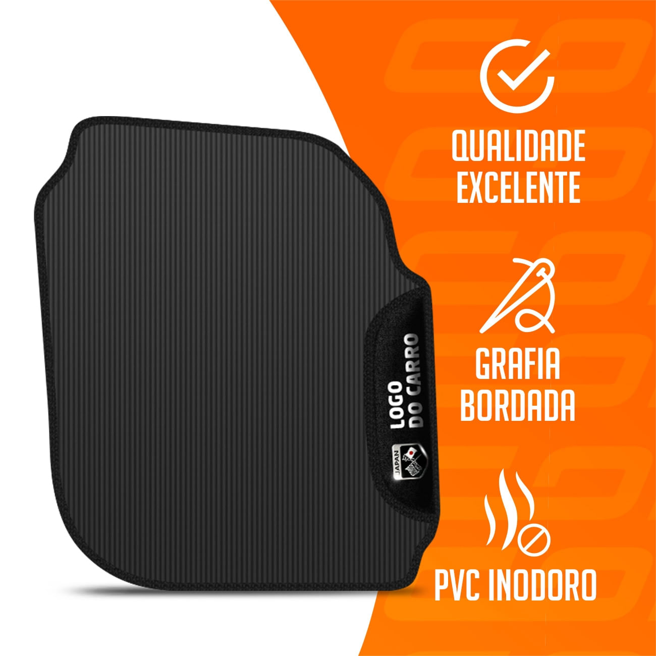 Encontraproduto.com.br - Jogo de Tapetes PVC Compatível com HRV 2015 2016 2017 2018 Com Logo Bordado Concept 3d 3 Peças