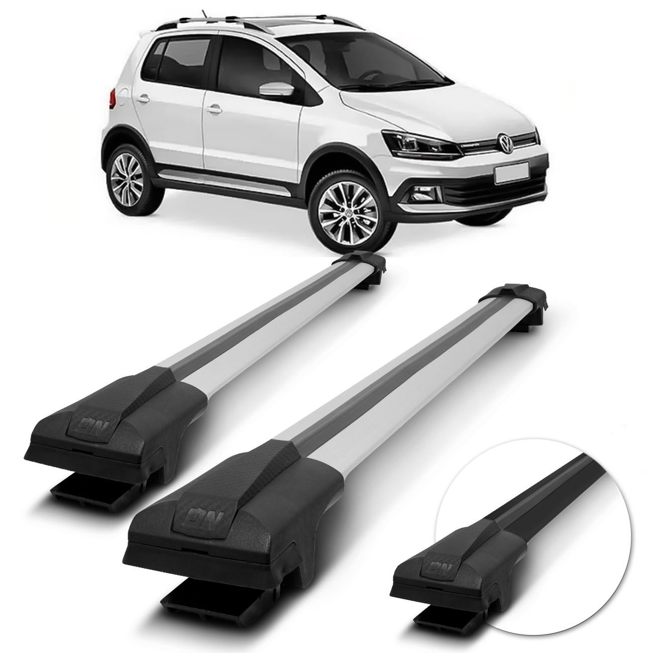Rack de Teto Travessa Larga CrossFox 2010 A 2022 Preto Prata 45Kg
