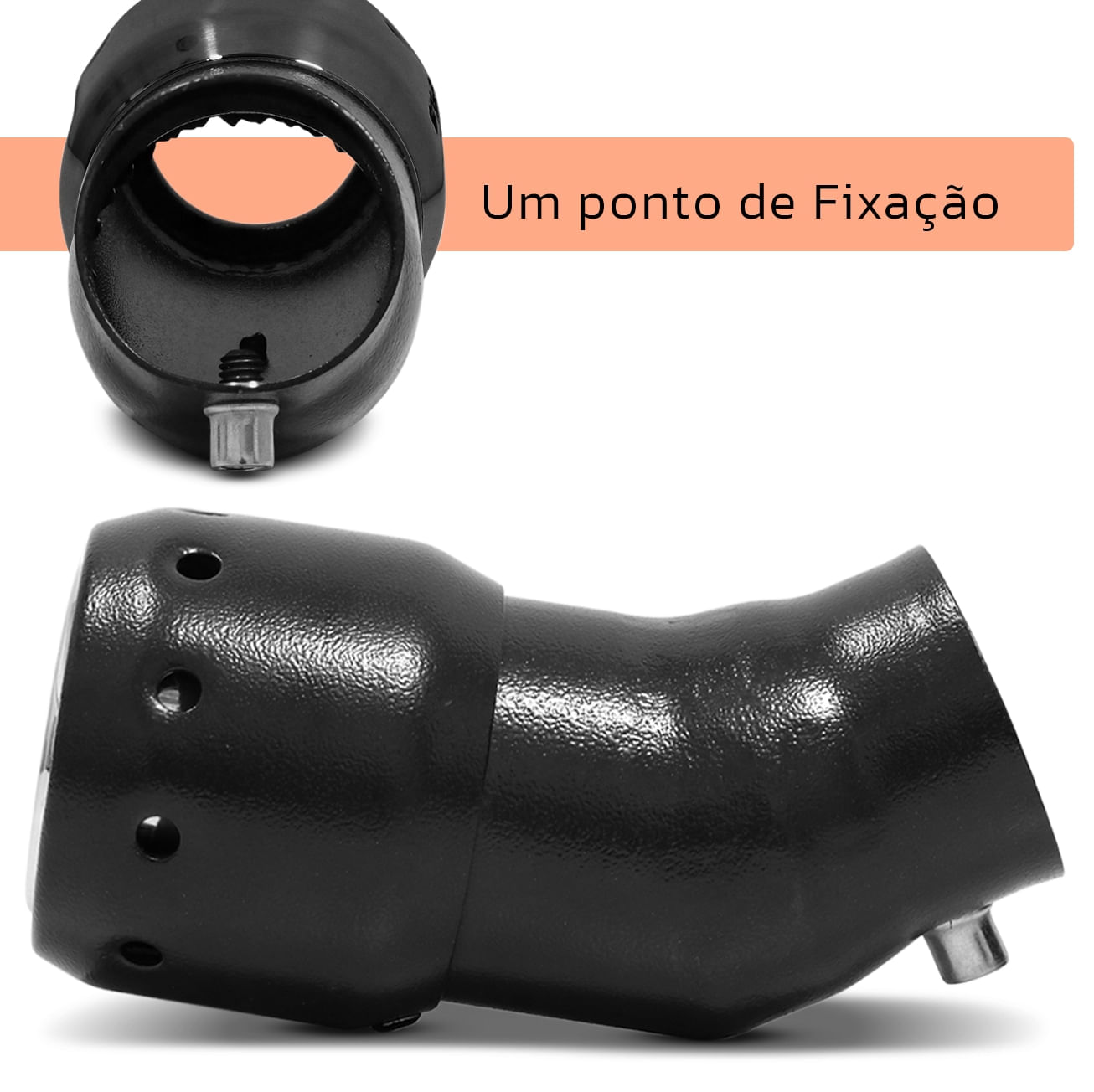 Encontraproduto.com.br - Ponteira Escapamento Turbo Shutt Evolution 2 1/4 Polegada 30° Celta Uno Civic Alumínio Preto Cromado