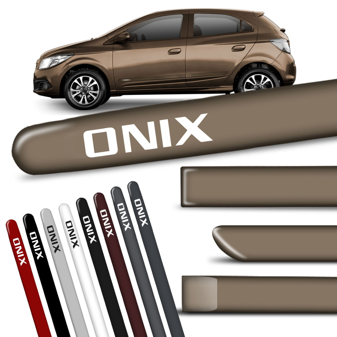 Jogo Friso Lateral Onix 2012 2013 2014 2015 2016 2017 2018 2019 4 Portas Várias Cores