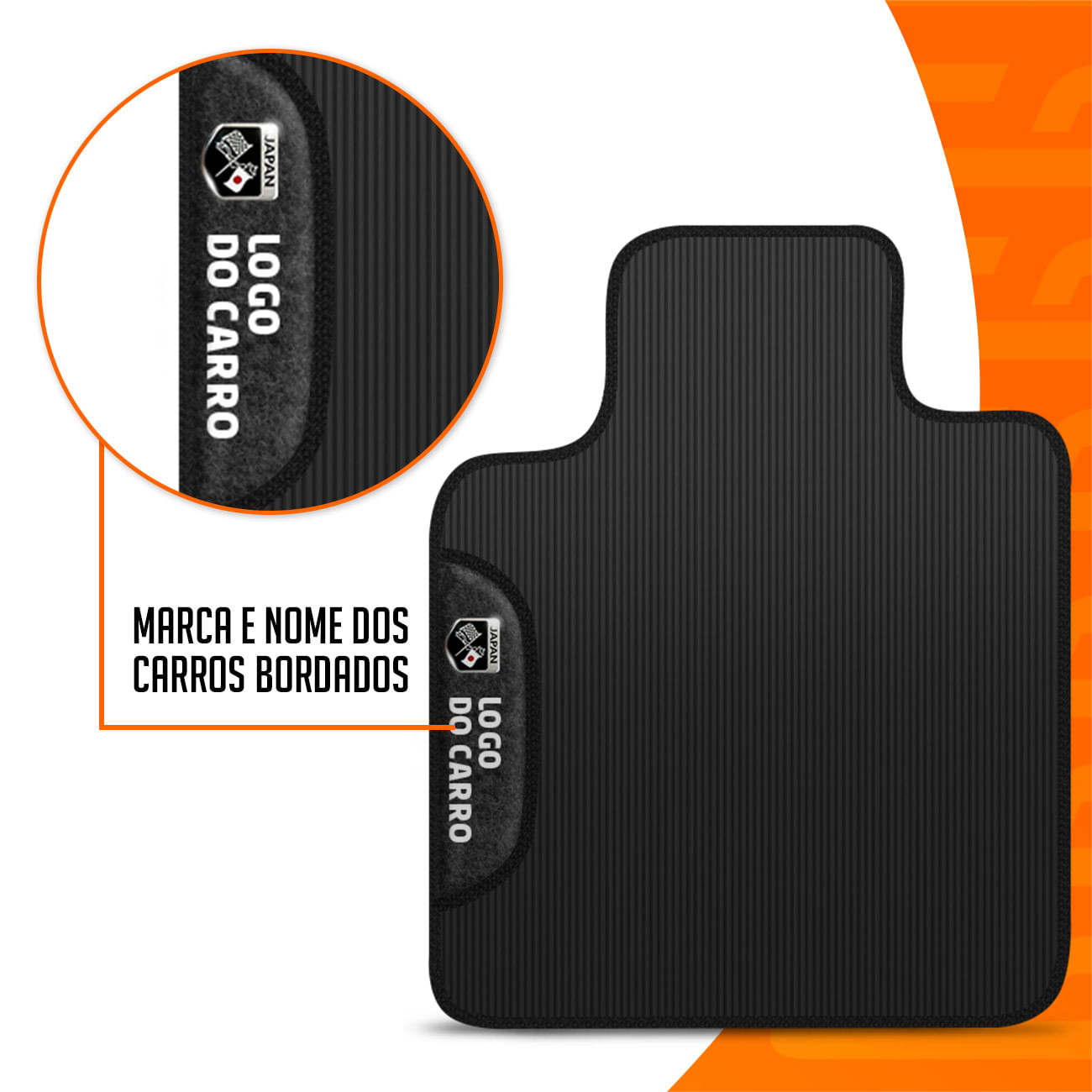 Encontraproduto.com.br - Jogo de Tapetes PVC Compatível Civic 2017 a 2024  Preto Com Logo Bordada Concept 3D 5 Peças