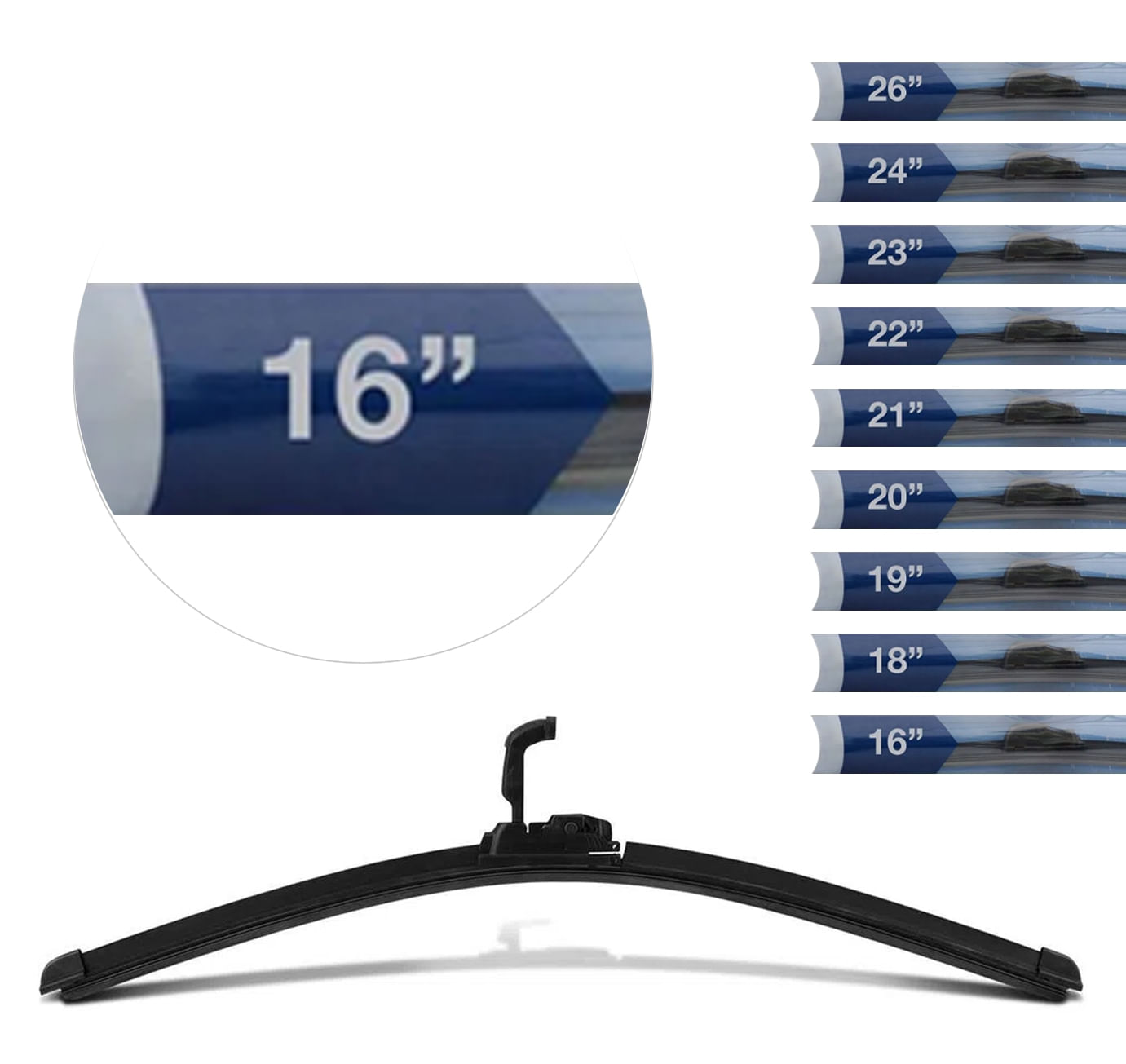 Palheta Limpador Parabrisa Dianteira 16 18 19 20 21 22 23 24 26 Polegadas Universal Soft
