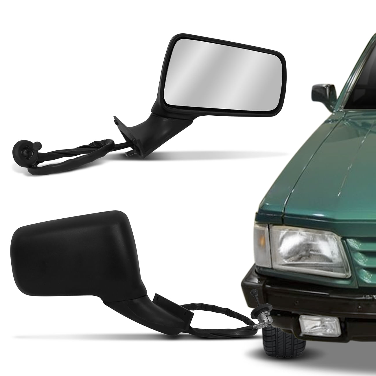 Par Retrovisor Del Rey Belina Scala 1985 a 1992 Pampa 1992 a 1997 Preto com Controle
