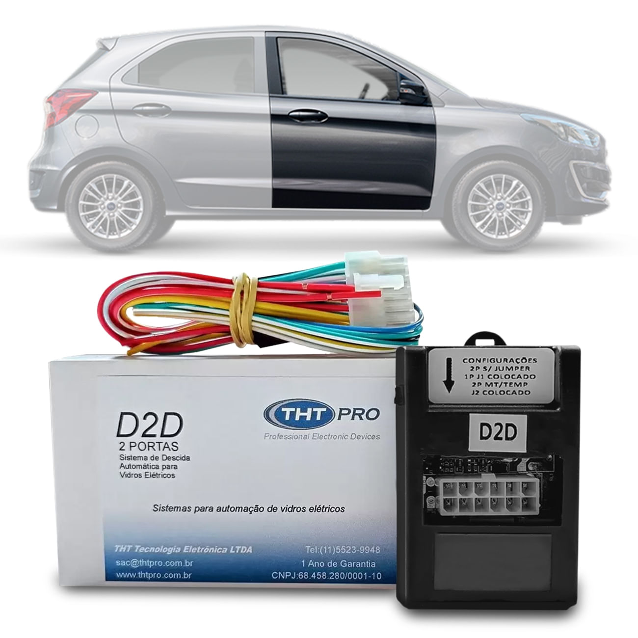 Módulo Vidro Elétrico Ka Ka+ 14 a 21 Ecosport 13 a 17 New Fiesta 11 a 13 2 Pts Dianteiro Com Chicote