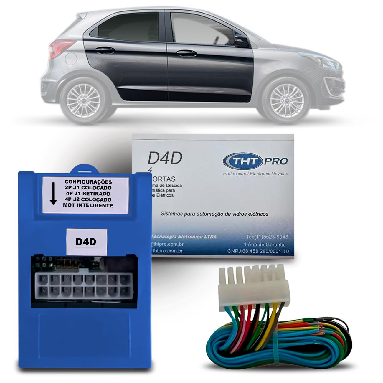 Módulo Vidro Elétrico Ecosport S 13 a 17 New Fiesta até 13 Ka e Ka+ após 14 4P C/ Chicote