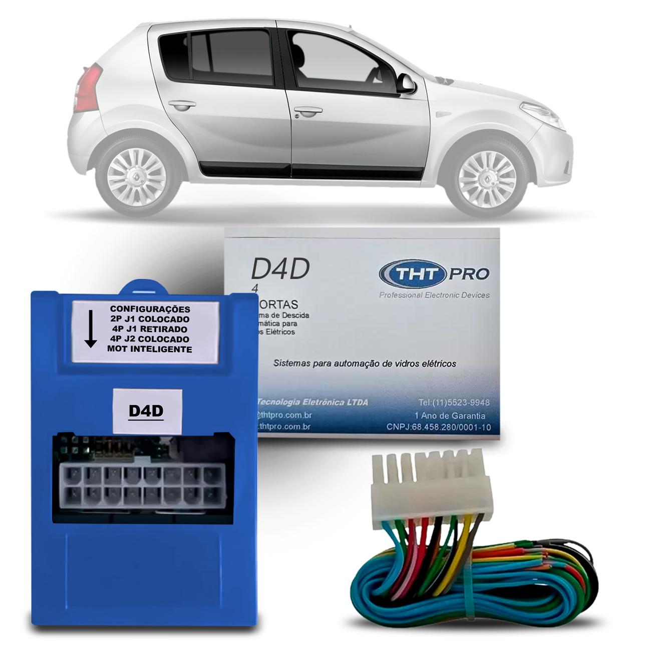 Módulo Vidro Elétrico Sandero 2008 a 2014 Logan 2008 a 2014 Duster 2012 a 2014 4 Portas Sem Chicote