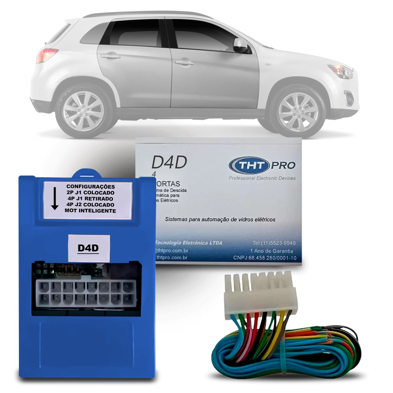 Módulo Vidro Elétrico Sensorizado Lancer ASX Outlander L200 Triton Pajero Dakar Full 4P C/ Chicote
