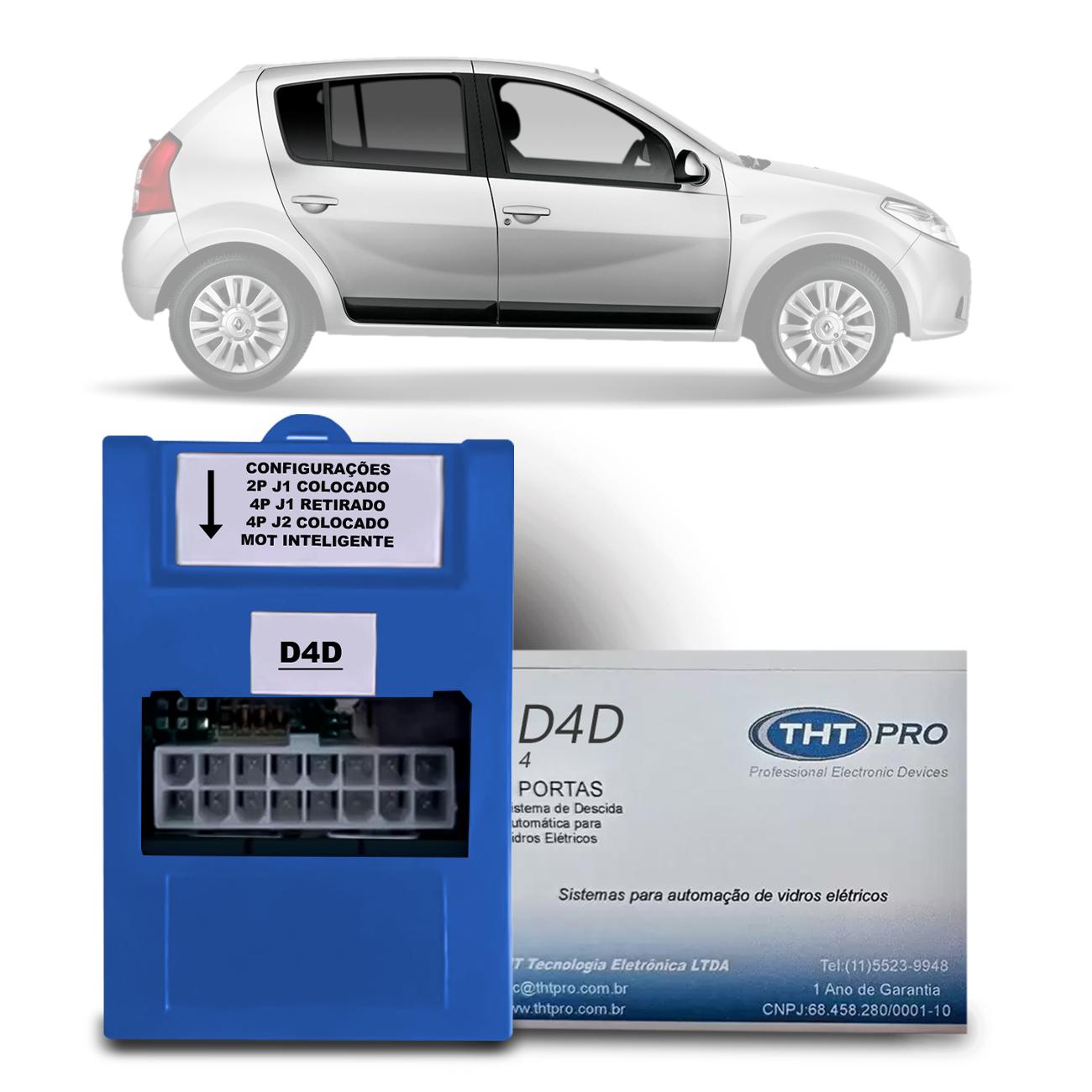 Módulo Vidro Elétrico Sandero Logan 08 a 14 Duster 12 a 14 Sensorizado 4 Portas Sem Chicote
