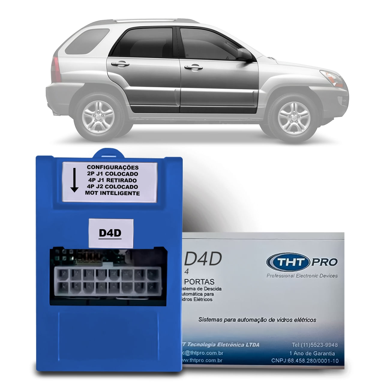 Módulo Vidro Elétrico Sportage 93 a 2010 Soul 2008 a 2014 4 Portas Sensorizado sem Chicote