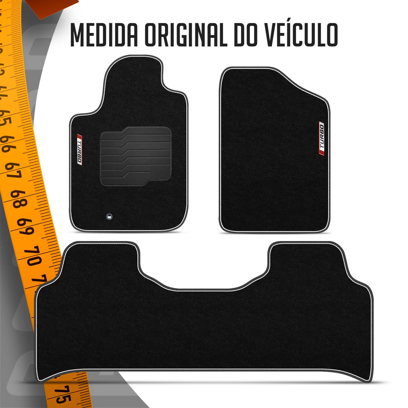 Jogo de Tapete Carpete Premium Frontier CD 2008 a 2020 Grafite Preto Com Placa Personalizada Nissan