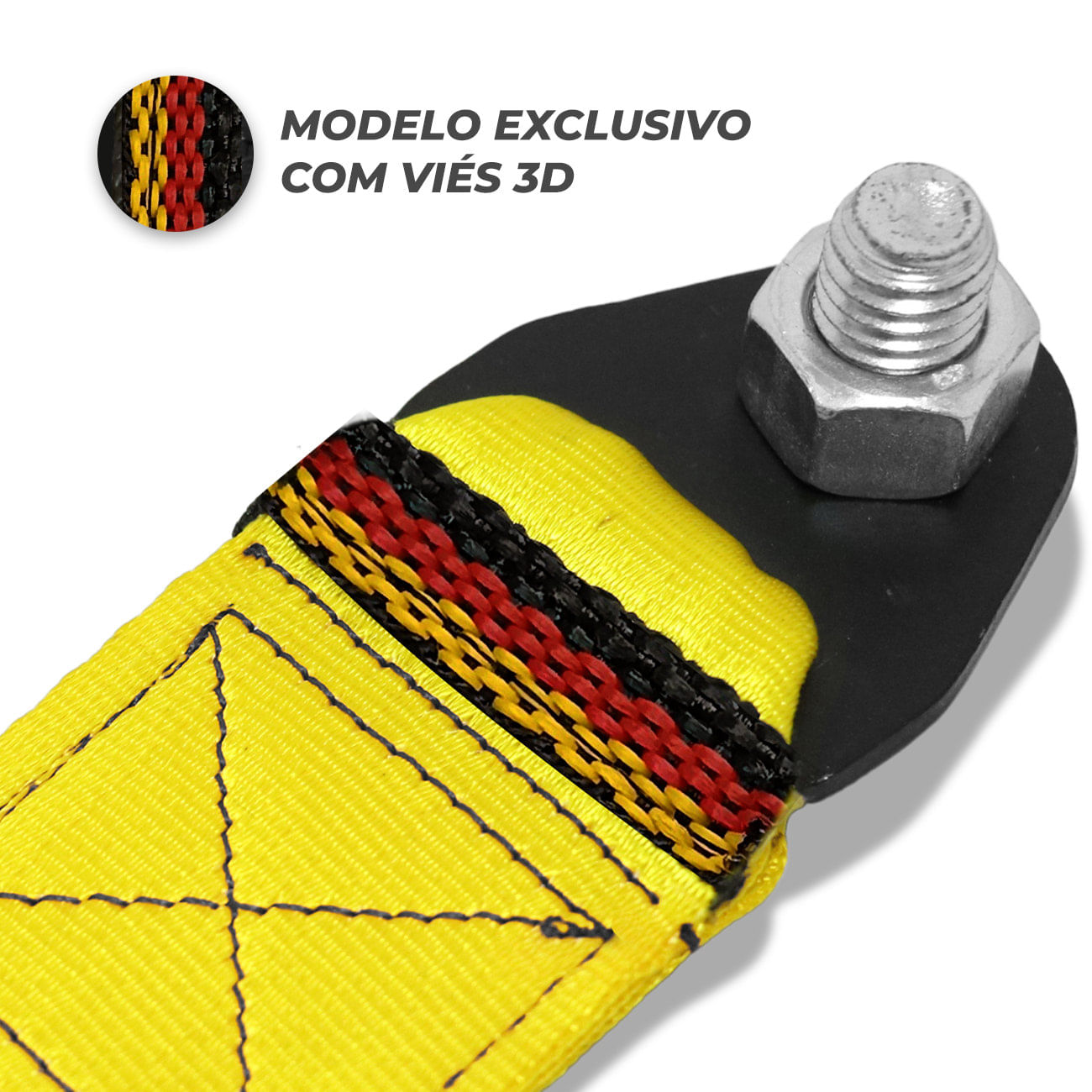 Encontraproduto.com.br - Cinta Fita Reboque Tow Strap Com Viés 3D Personalizado OMP Capacidade 2 Toneladas Universal