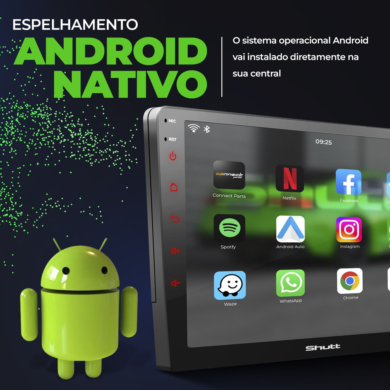 Central Multimidia Strada 20 a 23 Fiorino Partner 22 23 9 Pol Full Touch Bt Espelha Wifi Friso Black