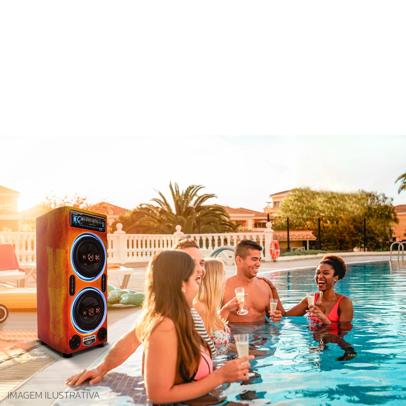 Encontraproduto.com.br - Caixa De Som Bob Residencial Amplificada Shutt 6 Polegadas 400w + Player Shutt + C/ LED Completa