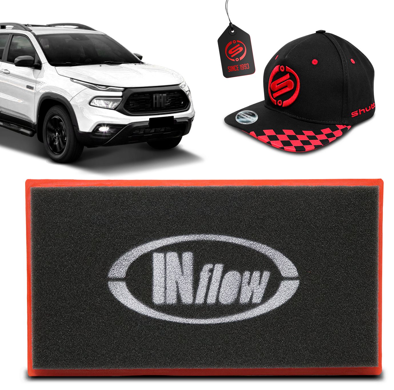 Encontraproduto.com.br - Filtro de Ar Esportivo Inflow Fiat Toro Pulse Fastback 2021 2022 2023 HPF8697