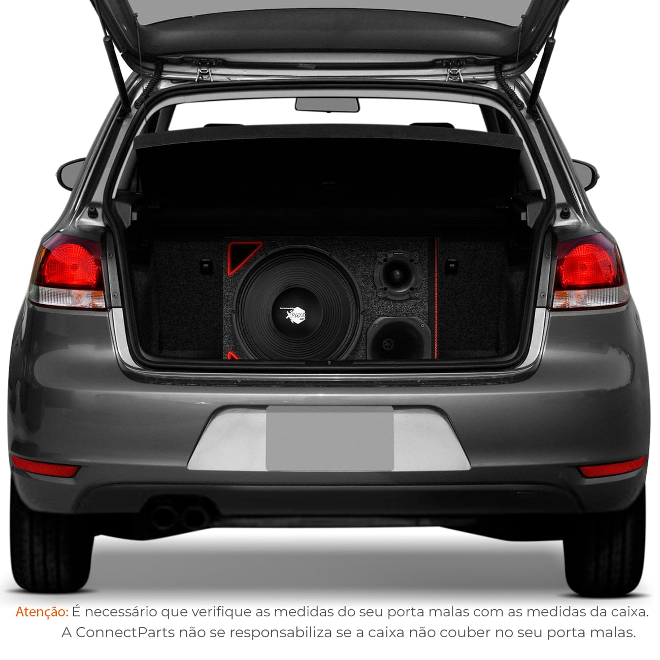 Encontraproduto.com.br - Caixa De Som Trio Automotivo Shutt Woofer Xplode 12 Polegadas 400w RMS Duto Régua LED Neon