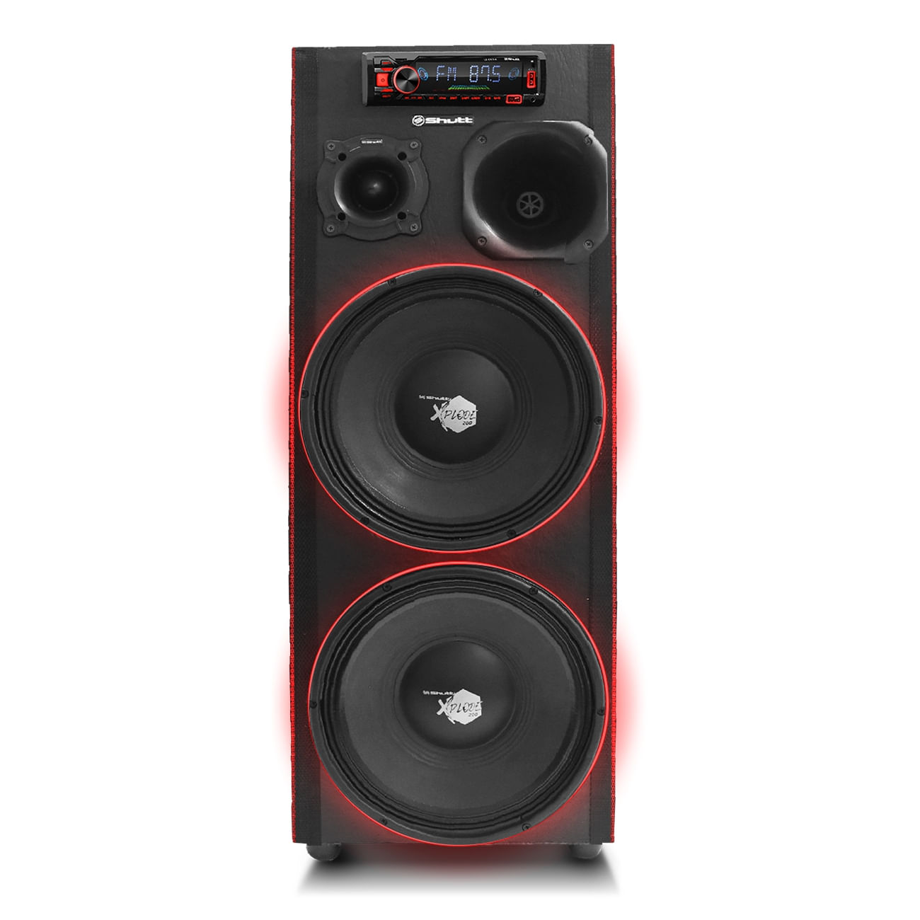 Encontraproduto.com.br - Caixa Som Bob Residencial 1260w RMS Woofer 12 Pol Shutt Xplode Led Neon + Módulo TS400 Festa Bar