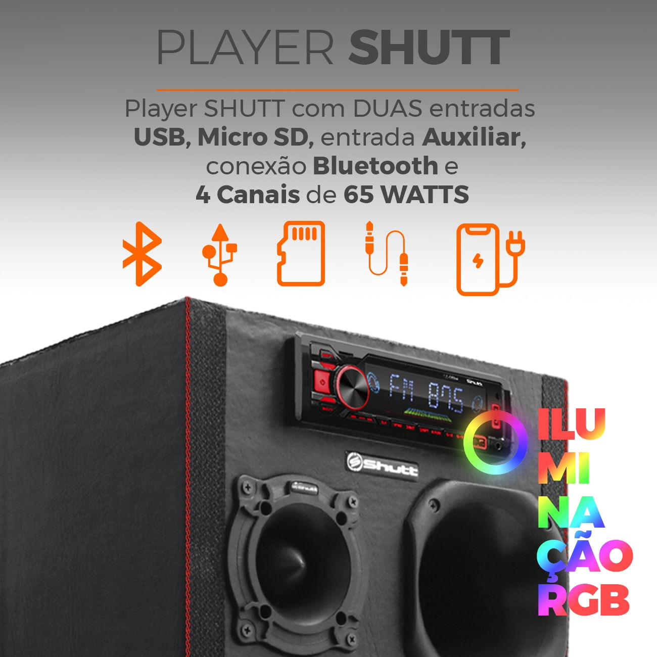 Encontraproduto.com.br - Caixa Som Bob Residencial 1260w RMS Woofer 12 Pol Shutt Xplode Led Neon + Módulo TS400 Festa Bar