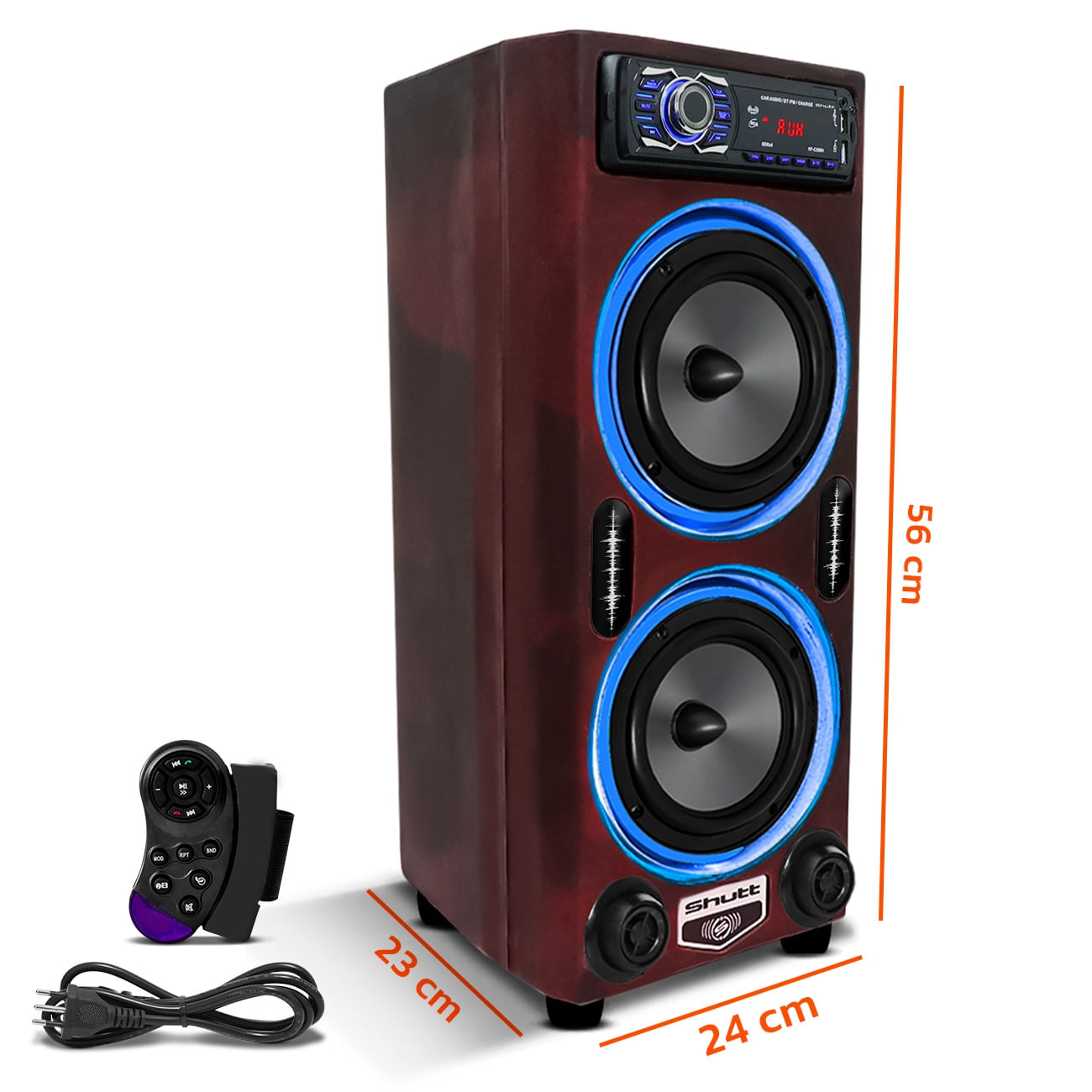 Encontraproduto.com.br - Caixa De Som Bob Residencial Shutt 360w RMS Subwoofer 6 Polegadas + Player Bluetooth USB Bivolt LED