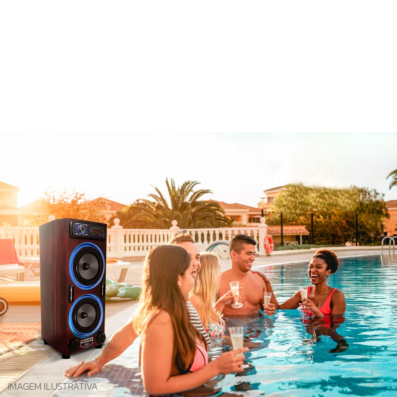 Encontraproduto.com.br - Caixa De Som Bob Residencial Shutt 360w RMS Subwoofer 6 Polegadas + Player Bluetooth USB Bivolt LED