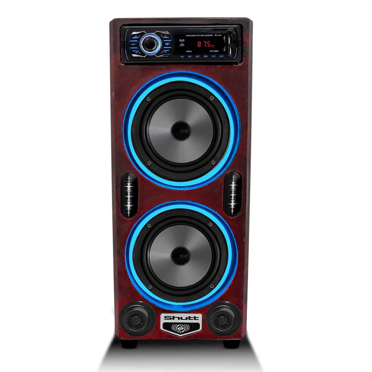 Encontraproduto.com.br - Caixa De Som Bob Residencial Shutt 360w RMS Subwoofer 6 Polegadas + Player Bluetooth USB Bivolt LED
