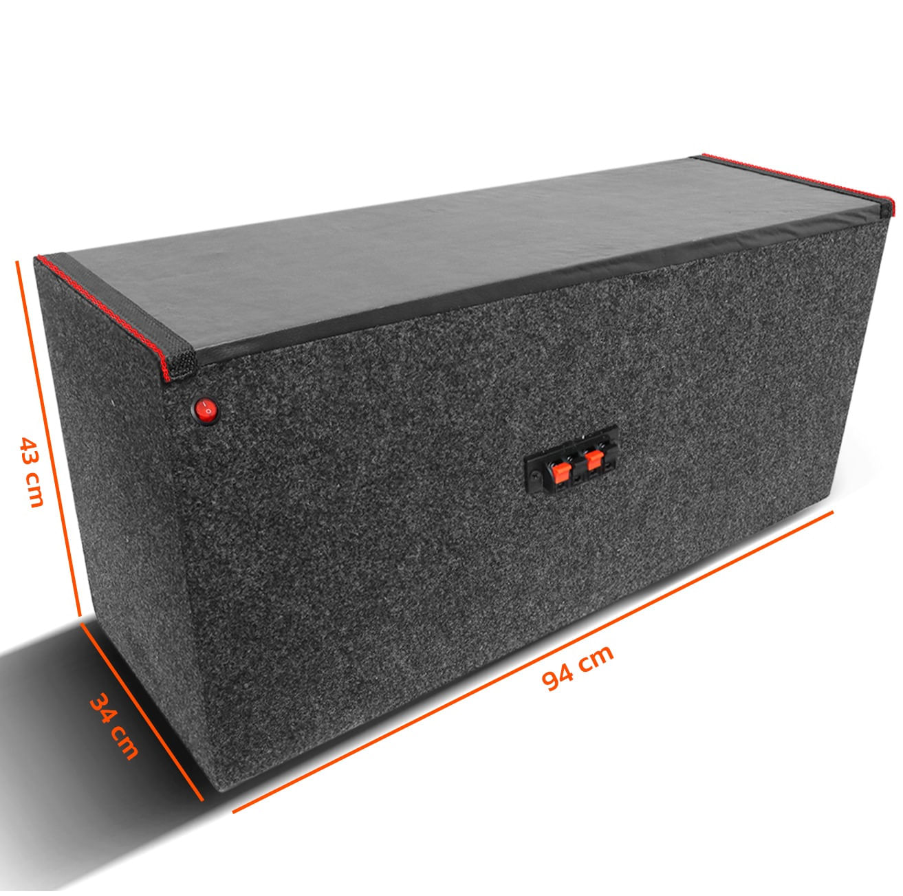 Encontraproduto.com.br - Caixa Som Trio Automotivo 840w Subwoofer Foxer Blackbird 10 Pol + 2 Driver + 2 Tweeter LED Neon