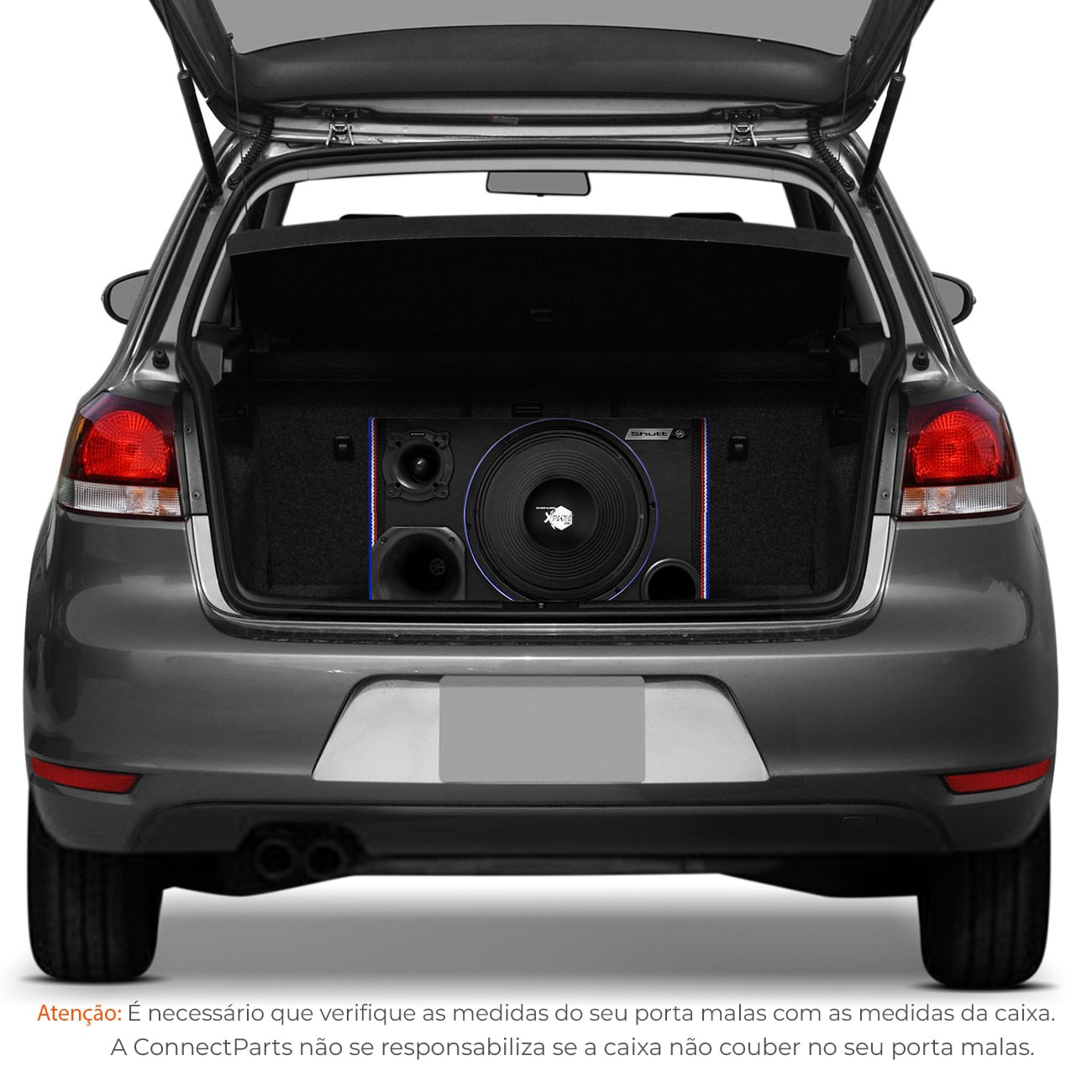 Encontraproduto.com.br - Caixa Som Trio Automotivo Shutt 800w RMS Woofer Xplode 12 Pol + Módulo Taramps Ts400 LED Neon Carro