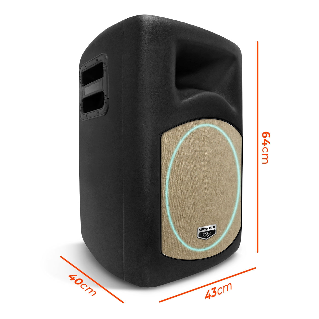 Encontraproduto.com.br - Caixa Som Ativa Bi Amplificada Retrô Shutt LED 480W RMS Woofer 12 Pol Bluetooth USB P10 SD Rádio