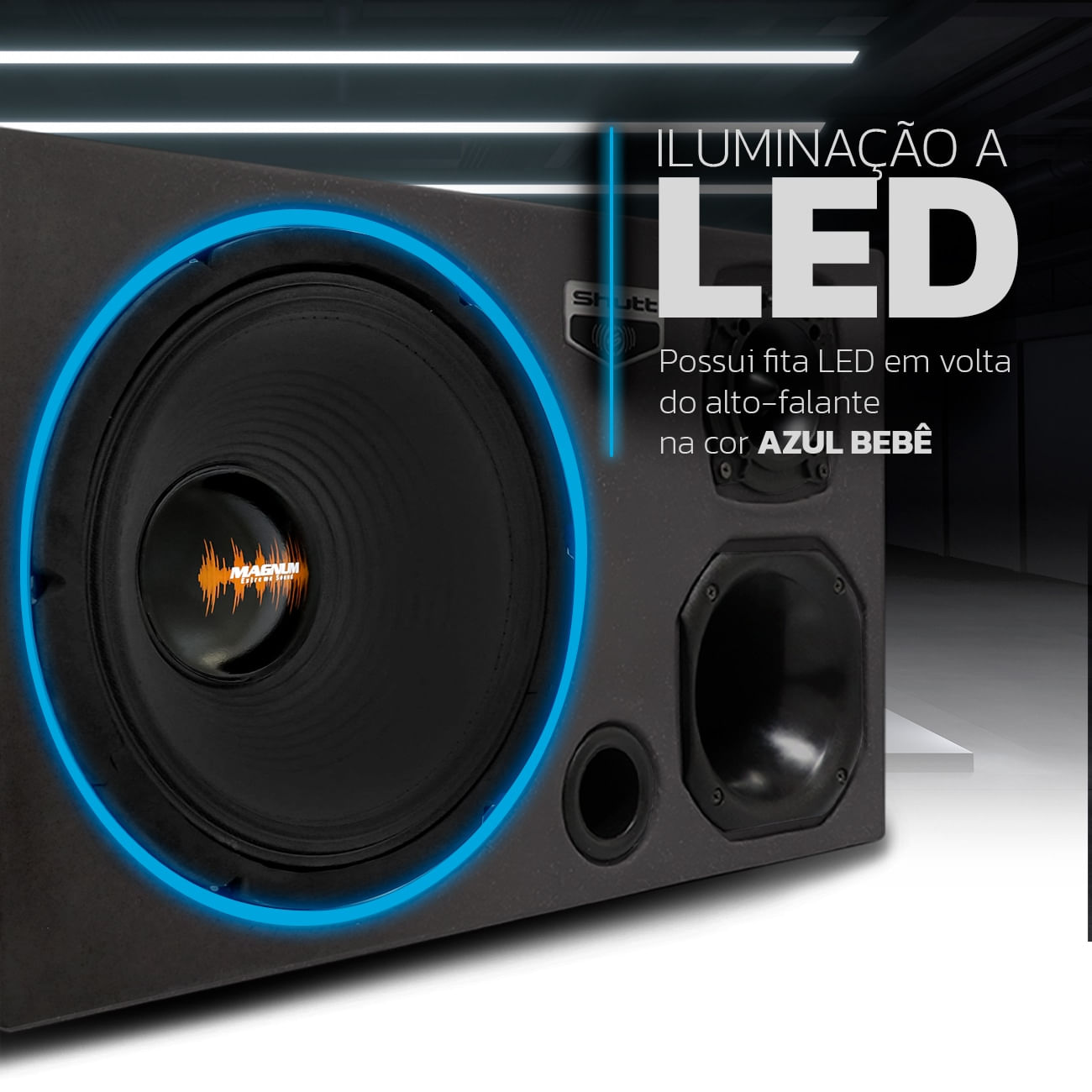 Encontraproduto.com.br - Caixa Som Trio Automotivo Pigmentada Magnum 550w RMS Woofer Extreme 12 Pol Toca Muito Som Forte LED
