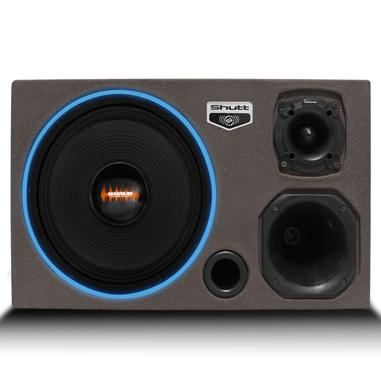 Encontraproduto.com.br - Caixa Som Trio Automotivo Pigmentada Magnum 550w RMS Woofer Extreme 12 Pol Toca Muito Som Forte LED