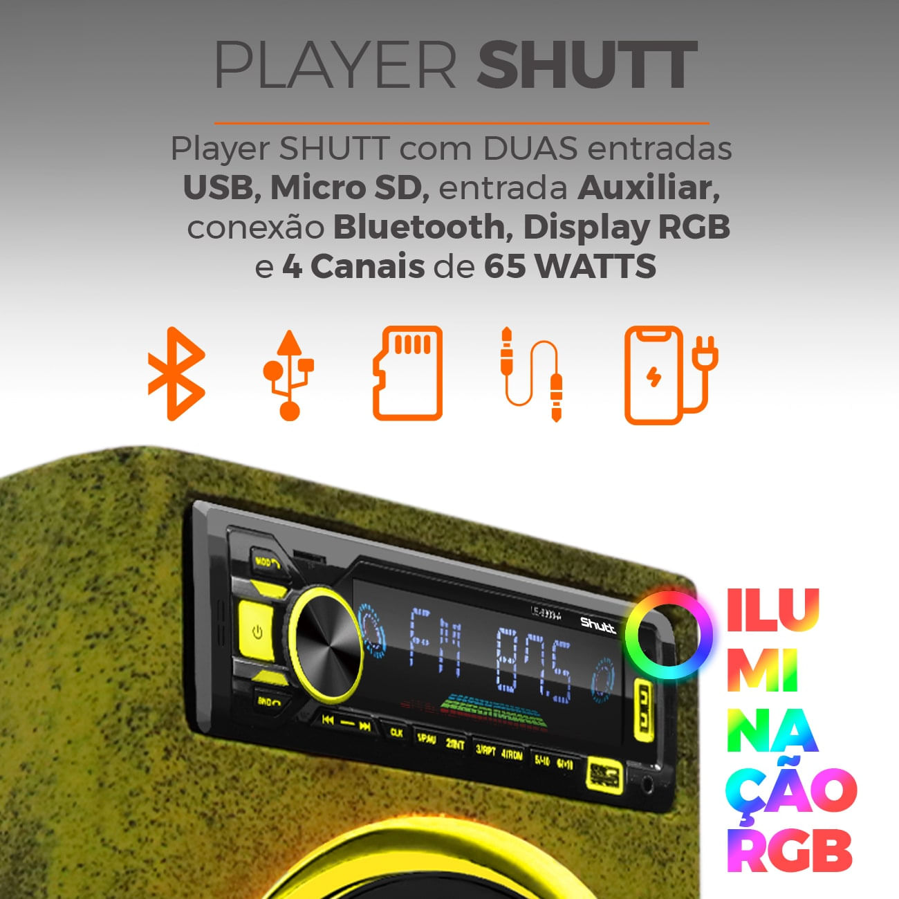 Encontraproduto.com.br - Caixa De Som Bob Residencial Skol Amplificada 500w Kit 2 Vias 6 Pol + Player Bluetooth USB LED